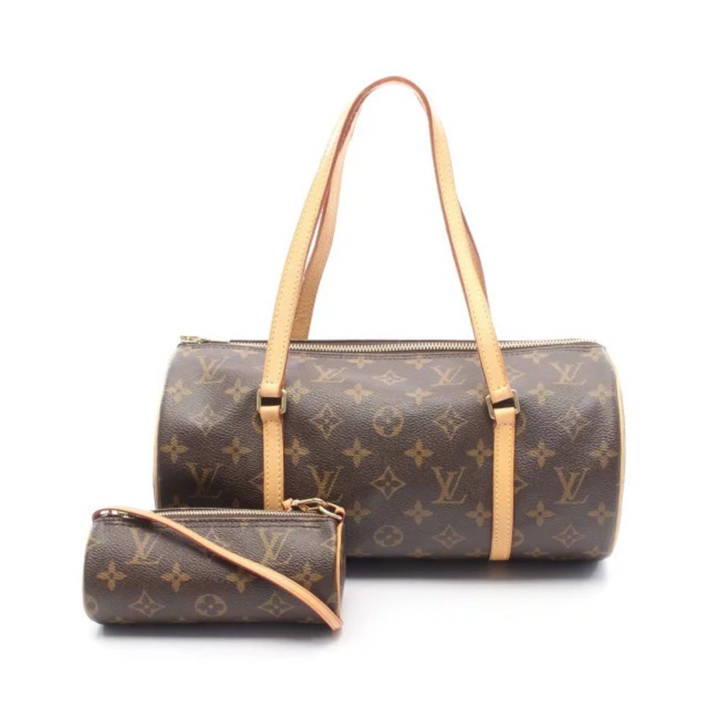 Louis Vuitton Papillon Monogram Handbag Canvas Leather Brown